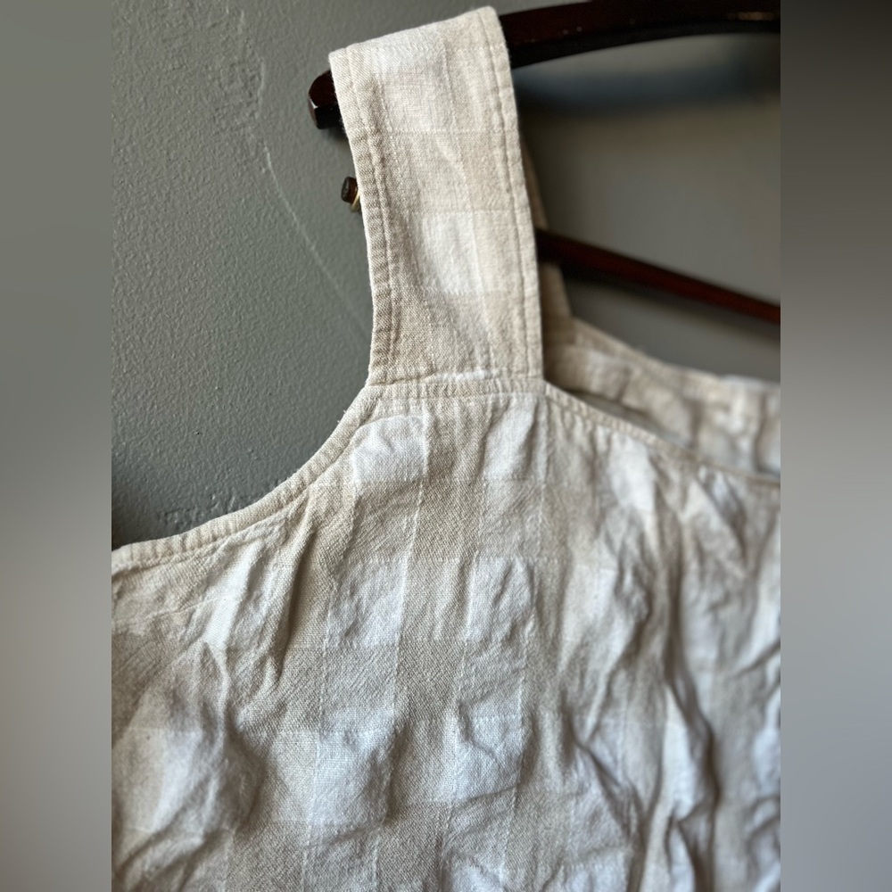 Madewell Light Tan/White Checkered Tank ~ Size 14 - Picture 7 of 9